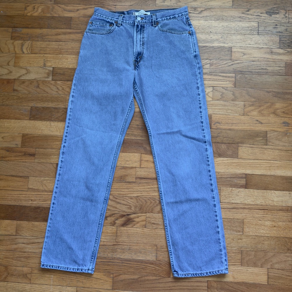 Levis 505‎ Regular Fit Jeans Mens 34x34 Light Wash Blue Denim Made in USA TX